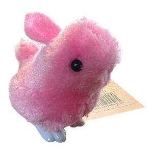 World Market Wind-Up Fuzzy Bunny Kids OS Pink Brand New Easter Rabbit Toy